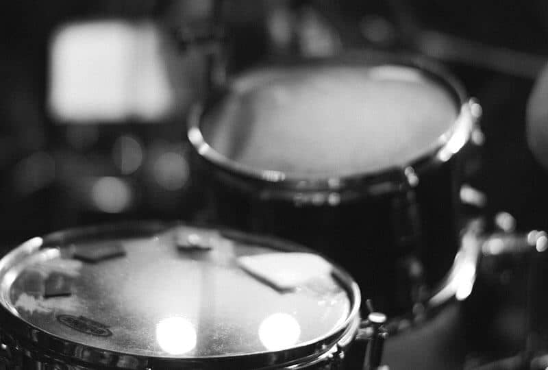 Drums Drums in a moody black and white shot